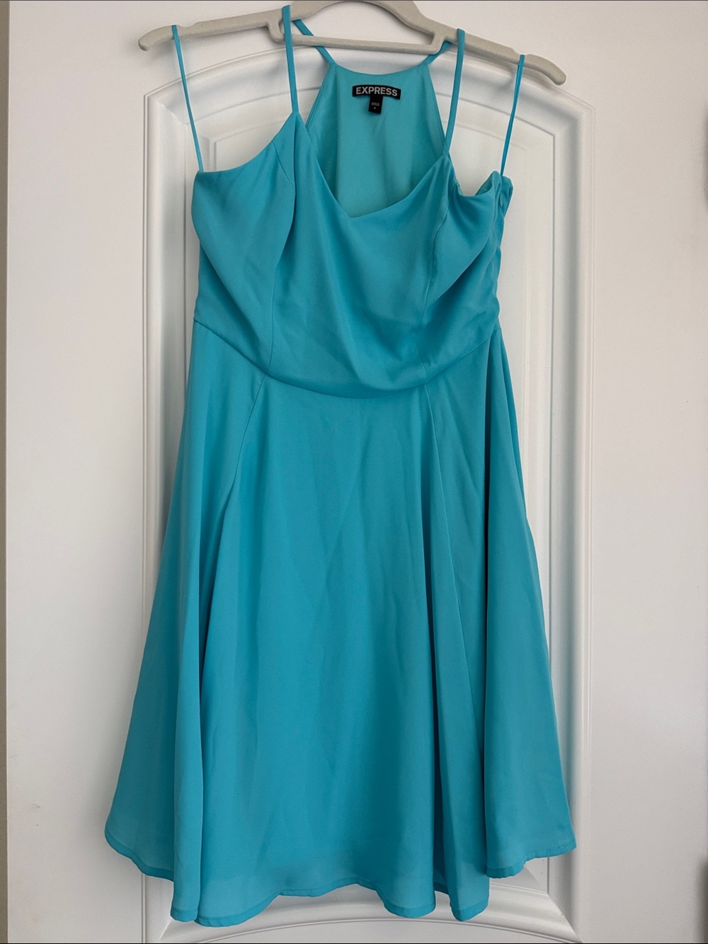 Express Turquoise Spaghetti-Strap Mini Dress